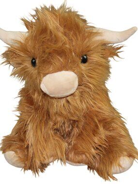 Hugz Toffee Highland Cow Brown Weighted Stress Plush Stuffed Animal Toy 11" RARE
